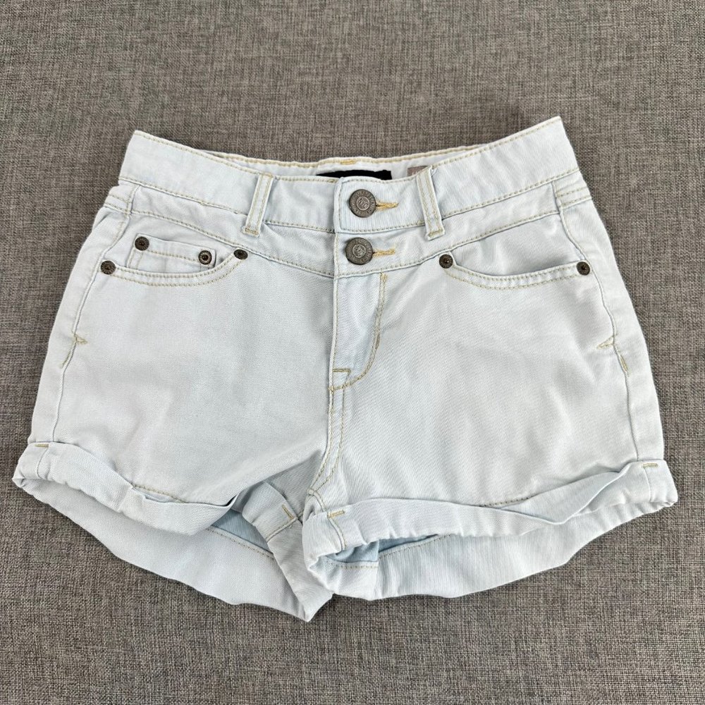 Aeropostale High Waisted Shorty Jean Shorts Size 0 Light‎ Color